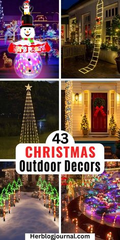 Christmas outdoor decorations for front yard Yard Lights Christmas, Outdoor Light Ideas, Outdoor Christmas Decorations Ideas, Christmas Outdoor Decor Ideas, Diy Christmas Yard Decorations, Exterior Christmas Lights, Christmas Outdoor Decor, Joy Decorations, Outdoor Decor Ideas