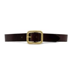 Natalia Belt - Gold Rectangular Buckle Classic Leather Jean Belt | Streets Ahead – StreetsAheadInc