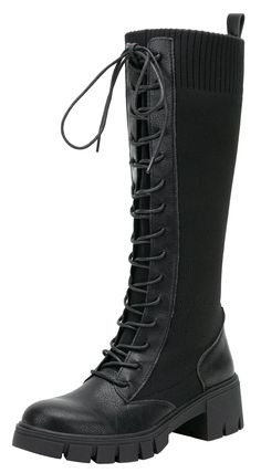 PRICES MAY VARY. Classic style:Classic fashion womens knee high boots are made of knitted fabric with greater elasticity Lace up design:Tall boots can adjust the tightness of the lace according to the calf dimension, making them more suitable for wearing Comfortable:The platform chunky heel of knee high boots is comfortable to wear while walking;can also make people look taller Soft lining:Platform knee high boots, TPR rubber sole and soft insole, durable and non slip Suitable occasions:Comforta Boots For Women Knee High, Heeled Winter Boots, High Rise Boots, Element Oc, Black Boots Knee High, Knee High Boots Platform, Womens Knee Boots, High Boots Platform, Big Reputation