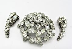 Dome Earrings, Vintage Rhinestone Jewelry, Vintage Rhinestone Brooch, Enamel Bracelet, Rhinestone Jewelry, Gorgeous Bracelet, Rhinestone Brooches, Vintage Rhinestone, Clear Rhinestones