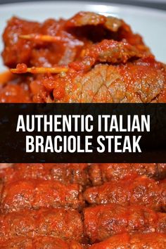 the italian meat is cooked and ready to be eaten on the grill with text overlay