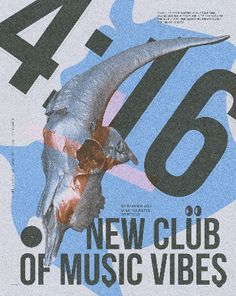 an advertisement for new club of music vibes featuring a large bird with long wings