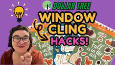 a woman pointing to the side of her window cling hacks