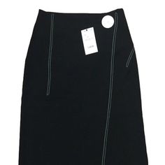 Size S It Wraps Around The Waist. Beautiful Button Elegant Black Pencil Skirt With Buttons, Black Pencil Skirt With Button Closure For Work, Black Summer Pencil Skirt For Workwear, Black Summer Pencil Skirt For Work, Black Pencil Skirt With Button Closure, Black Asymmetrical Pencil Skirt For Work, Black Office Skirt With Button Closure, Zara Asymmetrical Workwear Skirt, Spring Office Pencil Skirt In Black