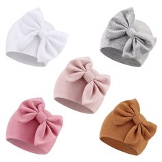 PRICES MAY VARY. Material: AQOKKA newborn baby bow hats are made of natural high-quality cotton, which is soft, skin-friendly, breathable, and comfortable, perfect for newborns. Size: The hat size is W5.9” x H5.1”. Good elasticity, enough stretch to accommodate the baby's head growth. Suitable for 0-6 months newborn infants! Newborn Hospital Hat: The baby girl hats 0-6 months adorned with a large, delicate bow to create a lovely atmosphere, the sweet baby items will highlight the cuteness of you Baby Girl Caps, Crochet Newborn Hat With Bow, Newborn Bow Hat, Newborn Turban Hat, Baby Girl Hats Newborn, Newborn Turban, Baby Hospital Hat, Baby Bow Hats, Preemie Hats