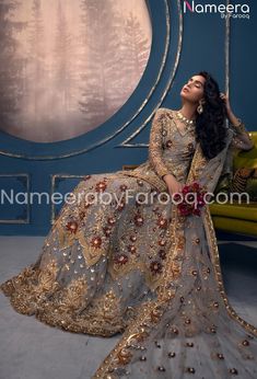 Pakistani Lehenga Kurti for Wedding in Gray Color Lehenga Look Kurti For Wedding, Akbar Aslam, Pakistani Lehenga, Wedding Dresses Pakistani, Pakistani Bridal Dress, Bridesmaid Lehenga, Choli Dress, Bridal Dupatta, Pakistani Wedding Dress