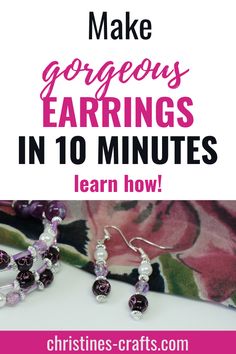 pretty pink earrings to make Easy Jewelry Making Ideas, Diy Earrings Materials, Diy Bracelets With String, Fabric Flower Tutorial, Beaded Jewlery, Bead Sewing, Basic Jewelry