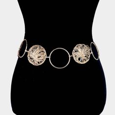 Style No : [478877] Wb20020-G Color : Gold Size : 2.2" H, 29" + 18" L Coil Wired Open Circle Metal Belt Lv Bumbag, Sequin Bag, Arm Bracelets, Bridal Gloves, Head Chain, Wrist Wear, Wedding Belts, Metal Belt, Anklet Jewelry