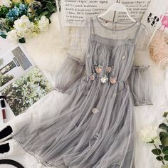 O-Neck Lantern Sleeve Gauze Fairy Puff Flower Appliques Mesh Princess Dress




size chart(unit:cm)


size
bust
waist
sleeve length
length


F
82-90
68-80
44
93
























note:size is tile measurement,maybe have 1-3cm error



1cm=0.393inch Spring Fairycore Dress With Puff Sleeves, Cottagecore Party Dresses For Spring, Spring Party Cottagecore Dresses, Cute Mini Fairy Dress For Spring, Summer Fairy Dress With Ruffles And Long Sleeves, Summer Long Sleeve Fairy Dress With Ruffles, Summer Long Sleeve Ruffled Fairy Dress, Fitted Puff Sleeve Fairy Dress For Summer, Fitted Long Sleeve Fairy Dress For Summer