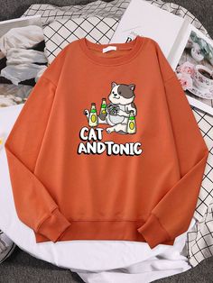 Cozy up like a cool cat in this Cat And Tonic Funny Cat Sweatshirts! Stay warm while making a statement with these Cat And Tonic Funny Cat Sweatshirts! Perfect for a night out, this sweatshirt features a cool cat sipping on some tonic (for when you need a purr-fectly balanced evening). Get your paws on one today! Casual Crew Neck Sweatshirt With Cat Print, Casual Cat Design Sweatshirt For Fall, Casual Fall Sweatshirt With Cat Print, Casual Long Sleeve Sweatshirt With Cat Print, Casual Cotton Sweatshirt With Cat Print, Casual Cat Print Sweatshirt For Streetwear, Relaxed Fit Long Sleeve Sweatshirt With Cat Print, Cute Crew Neck Sweatshirt With Cat Design, Casual Cotton Sweatshirt With Cat Design