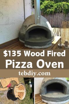 the pizza oven is made out of concrete