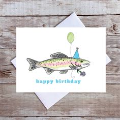 a birthday card with a fish on it