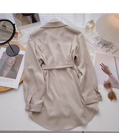 Style: commuting Size: one size Color: apricot, white, black, coffee Trendy Beige Office Blouse, Trendy Beige Blouse For Work, Chic Beige Winter Blouse, Beige Solid Color Blouse For Spring, Chic Cream Winter Blouse, Elegant Khaki Tops For Office, Elegant Khaki Blouse For Fall, Elegant Khaki Office Tops, Elegant Khaki Fall Blouse