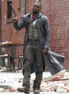 Dark Tower Movie, Roland Deschain, Black Cowboys, Winter Overcoat, Wilde Westen, The Dark Tower, Long Leather Coat, Idris Elba, Custom Jeans