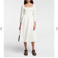 Beautiful And Timeless! Flattering Square Neckline! Open Your Reasonable Offers! Proenza Schouler Dress, White Label, White Shop, Proenza Schouler, Square Neckline, Cotton Poplin, Smocking, Bodice, Everyday Wear