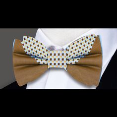 Elevate Your Ensemble: Light Blue and Brown Geometric Silk Bow Tie In the world of sophisticated fashion, there exists an exquisite silk bow tie that transcends the ordinary, offering a fusion of modern design and timeless elegance. The Light Blue and Brown Geometric Silk Bow Tie embodies refinement and versatility, making it a quintessential accessory for the discerning gentleman. Unveiling the Design: This remarkable bow tie boasts a captivating blend of light blue and brown, intricately woven Yellow Fitted Bow Tie For Formal Occasions, Formal Yellow Bow Tie, Formal Fitted Yellow Bow Tie, Formal Yellow Fitted Bow Tie, Elegant Bow For Gift In Spring, Elegant Summer Bow For Gifts, Elegant Multicolor Bow Tie, Elegant Yellow Bow Tie For Black Tie Events, Elegant Bow Tie For Spring Gifts