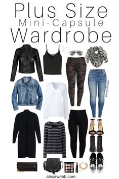 Plus Size Fall Capsule Wardrobe - Alexa Webb Plus Size Fall Capsule Wardrobe, Basics Capsule Wardrobe, Basics Capsule, Plus Size Capsule Wardrobe, Alexa Webb, Mode Tips, Fashion Capsule Wardrobe