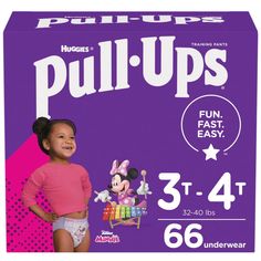 a box of pull ups for girls with minnie mouse