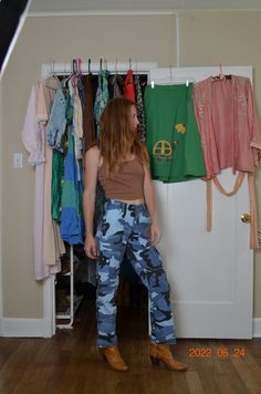 High Rise Blue Grunge Pants, Blue Grunge Pants For Streetwear, Blue Cotton Grunge Pants, Blue Grunge Streetwear Pants, Blue Grunge Cotton Pants, Grunge Blue Cotton Pants, Military Style Fitted Bottoms For Streetwear, Fitted Military Style Bottoms For Streetwear, Blue Grunge Style Streetwear Bottoms