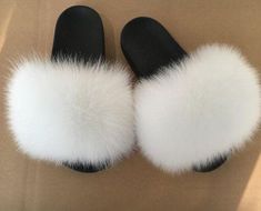 Our Ice fur slippers are striking just the right balance between glamour and comfort. These flip flop sandals will add a bit of glitz to your outdoor. Flexible slip on open toe style. You could wear our furry slide sandals anytime and anywhere. These women's fur slippers are suitable for indoor, outdoor, and general lounging. This is a great fur slipper for everyone. Our fur slide sandals can be great to wear from spring to autumn. Proper Care DO NOT wear slides in the rain. Store the slides in Fur Couture, Sneaker Heads, Fluffy Shoes, Fur Sandals, Cozy Coats, Cute Slippers, Fresh Shoes, Fur Slippers, White Fur