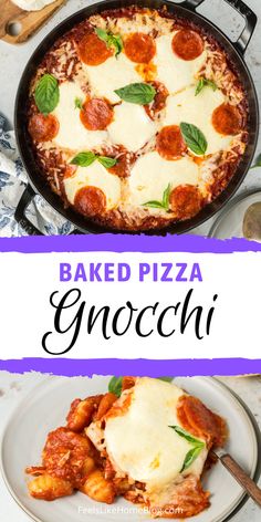 A cheesy pizza gnocchi bake made with marinara, homemade pizza sauce, and tender gnocchi, perfect for easy baked gnocchi recipes, vegetarian or gluten-free options, and a simple oven-baked gnocchi casserole.