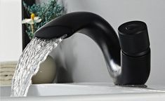 Bold Design │ Sophisticated Style     The Drew curved faucet is the perfect piece to add exquisite modern design to your home!   Premium and durable brass construction   Unique knob design   Ships complete with two pipes for hot & cold water.   All installation materials included.   Free shipping worldwide   100% Money Back Guarantee!            100% Satisfaction Guaranteed   Don't love your items? Return them for a full refund, no questions asked! Curved Bathroom, Bathroom Faucets Black, Unique Knobs, Bathroom Faucets Chrome, Sophisticated Style