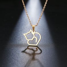 This stainless steel necklace is the perfect gift for yourself or a fellow cat lover. It shows how passionate you are for cats and helps raise awareness for them. Length is 45cm. Rose Gold Cat Design Jewelry For Gift, Rose Gold Cat Design Jewelry Gift, Hypoallergenic Rose Gold Stainless Steel Necklaces, Hypoallergenic Rose Gold Stainless Steel Necklace, Metal Jewelry With Cat Design For Gift, Metal Cat Design Jewelry As Gift, Cat Design Metal Jewelry As Gift, Hypoallergenic Stainless Steel Pendant Charm Necklace, Valentine's Day Gift Necklace With Cat Design