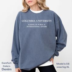 Comfort Colors Custom College Sweatshirt, University Sweatshirt, Custom Design University Sweatshirt, Personalized College Program HSweater I have listed some information to help you below: HOW TO ORDER? : Choose the color and size you want. If available, enter the customization information in the text box. Click the Add to Cart button. You can go back and add other items to your cart to buy more. T-SHIRT FEATURES: - High quality 100% Soft cotton (fiber content may vary for different colors) UNI Long Sleeve Cotton T-shirt With University Logo, Collegiate Long Sleeve Sweater With Graphic Print, Collegiate Long Sleeve Graphic Sweater, Relaxed Fit Crew Sweater For Campus, Casual Long Sleeve Sweater For Campus, Oversized Cotton Sweater For Campus, Collegiate Cotton Sweater For Campus, Relaxed Fit Tops With University Logo For College, Casual Cotton Sweater For Campus