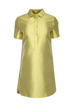 Introducing your new go-to dress for brunch chic looks. This J.Crew Collection shirt dress in chartreuse green is the perfect blend of silk and cotton taffeta, creating a unique textured detail. The button-front and shift silhouette make it effortlessly stylish. Style with a mule heel and mini bag for a complete look. Size 2 67% Silk, 33% Cotton Unlined Button front Collar neckline Shift silhouette Bust 37" Waist 36" Shoulder to hem 32.5" Sleeve length 8" Green Formal Shirt Dress For Summer, Formal Green Shirt Dress For Summer, Green Collared Shirt Dress For Formal Occasions, Green Formal Shirt Dress For Spring, Elegant Green Shirt Dress For Formal Occasions, Formal Green Shirt Dress For Spring, Elegant Green Formal Shirt Dress, Summer Collared Silk Dress, Formal Green Shirt Dress