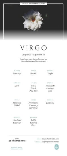 the virgo concert poster with an image of a white flower on it's side