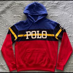 Polo Ralph Lauren Women's Long Sleeve P-93 Collection Patch Fleece Hoodie Retail $398 Polo Performance Color: Blue, Red, Yellow Body/Shell: 60% Cotton 40% Polyester Blue Drawstring Collar Kangaroo Pocket Chest With White Polo Graphic P-93 Ralph Lauren Established”67 Patch On Sleeve Ribbed Cuff And Hem Size: Small Sleeve Length: Long Blue Hoodie With Logo Detail, Casual Blue Hoodie With Logo Detail, Blue Long Sleeve Hoodie With Logo Detail, Casual Blue Hoodie With Logo, Blue Long Sleeve Hoodie With Logo, Blue Hooded Sweatshirt With Logo Detail, Blue Winter Hoodie With Logo Detail, Blue Winter Hoodie With Logo, Blue Logo Winter Hoodie