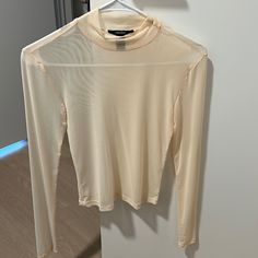 Sheer Mesh Long Sleeve Top. Never Worn. Color Is Like A Nude Pink. Forever 21 Long Sleeve Tops For Summer, Forever 21 Long Sleeve Tops For Spring, White Mesh Top, Nude Tops, Mesh Long Sleeve Top, Costume Inspo, Mesh Long Sleeve, White Mesh, Nude Pink