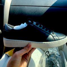 Brand New Never Been Worn Michael Kors(Black) Sneakers Still In The Box. Womens Size 7.5. Selling For $70 Black Synthetic Sneakers For Everyday, Black Everyday Sneakers With Round Toe, Green Flats Shoes, Michael Kors Loafers, Red Loafers, Michael Kors Flats, Gold Ballet Flats, Green Flats, Michael Kors Fashion