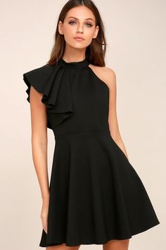 Find a Stylish College or High School Graduation Dress for Less | Cute Graduation Dresses for the Ceremony or Party Black A-line Dress With Ruffles, Black Sleeveless Mini Dress With Ruffles, Chic Black Sleeveless Dress With Ruffles, Black Mini Sleeveless Dress With Ruffles, Black A-line Mini Dress For Going Out, Black Sleeveless Midi Dress With Ruffles, Chic Sleeveless Black Mini Dress, Chic A-line Dress For Going Out, Dressy Sleeveless Dress For Going Out