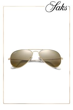 Tonal mirrored lenses are set in a lightweight metal frame for a downtown-cool look. 55mm lens width; 14mm bridge width; 135mm temple length 100% UV protection Metal Imported Mirrored Aviator Sunglasses, Aviator Sunglasses, Ray Ban, Uv Protection, Metal Frame, Ray Bans, How To Look Better, Temple, Lenses