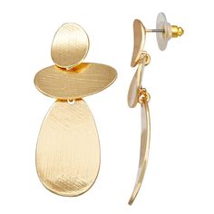 Add a modern finishing touch to your look with these chic gold tone drop earrings from Sonoma Goods For Life. Click on this JEWELRY & WATCHES GUIDE to learn about fit, styles, materials and more! Add a modern finishing touch to your look with these chic gold tone drop earrings from Sonoma Goods For Life. Click on this JEWELRY & WATCHES GUIDE to learn about fit, styles, materials and more! FEATURES Length: 52 mm Backings: post Metal: iron, zinc Plating: gold tone Finish: textured Packaging: decor Modern Metal Teardrop Earrings For Formal Occasions, Modern Metal Teardrop Earrings For Party, Modern Gold Teardrop Linear Earrings, Modern Gold Teardrop Earrings For Evening, Modern Gold Earrings For Party, Modern Gold-tone Drop Linear Earrings, Gold Teardrop Linear Earrings For Evening, Modern Gold Teardrop Earrings For Formal Occasions, Modern Gold Teardrop Earrings For Formal Events