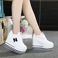 Size: 36, Color: 2styles white Platform Casual Shoes, Casual Shoes Sneakers, Height Increase, Head Color, Super High Heels, Fitness Watch, Shoes Woman, Cute Shoes, Brunei