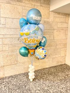 a welcome baby balloon bouquet with balloons