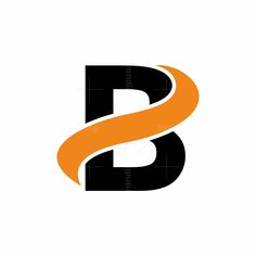 the letter b with an orange and black stripe