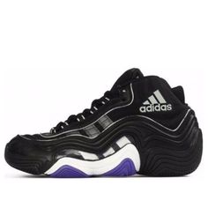 adidas Crazy 2 KB II Black / Cblack / Ftwwht / Powpur Basketball Shoes/Sneakers Adidas Crazy, Stylish Sneakers, Hoka Running Shoes, Shoes Black, Basketball Shoes, Perfect Pair, Shoes Sneakers, Basketball, Adidas