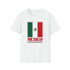 Introducing our Mexico Retro T-Shirt, a contemporary take on casual comfort that seamlessly blends style with an international vibe. Featuring a retro style print design inspired by the national flag and crafted from exceptionally soft materials, this softstyle unisex tee is a wardrobe essential that combines a luxurious feel with unmatched durability. It's a great gift for world travel lovers and the perfect way to show off the place you love. Made with care, our shirts are 100% cotton for soli Travel Lover, National Flag, Retro Tshirt, Polished Look, Twill Tape, Wardrobe Essentials, Grey And White, Retro Fashion, Timeless Fashion