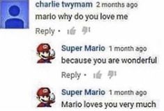 two texts that are being used to describe the same person in mario's life