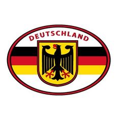 the german flag with an eagle on it's crest is shown in red, yellow and black