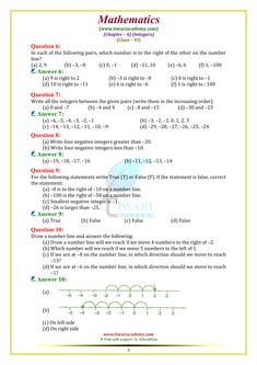 math worksheet with answers and examples for class 7, 6 - 8 in english