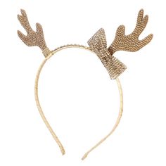 Add a little extra something to this season's look with the Gold Antler Headband. Gender: female. Antler Design, Holiday Headbands, Antler Headband, Girls Headband, Headband Bow, Gold Headband, Girls Headbands, The Gold, Bow Detail