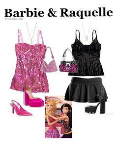 barbie doll clothes and accessories are shown in this advertisement for barbie's fashion line