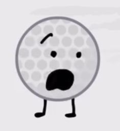 a golf ball with an angry look on it's face