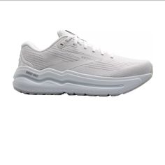 Brooks Men's Ghost Max 2 Running Shoes Color: White/White Shoe Width: Medium/D New With Tags 100% Do Not Ship: Po Box, Island, Ocean Design: Engineered Air Mesh Upper For A Comfortable, Breathable Fit Unique Linear Last Construction Adds More Volume To The Shoe For A Comfortable Fit Inclusive Of Foot Shapes And Orthotics Lower 6mm Offset Which Can Reduce Strain On The Plantar Fascia A Broad Base Offers Inherent Stability For A Secure Feel That Doesn't Interfere With A Neutral Stride Nitrogen-Inf Plantar Fascia, Ocean Design, White Shoe, Brooks Shoes, Shoes Color, White White, White Shoes, Comfortable Shoes, Running Shoes