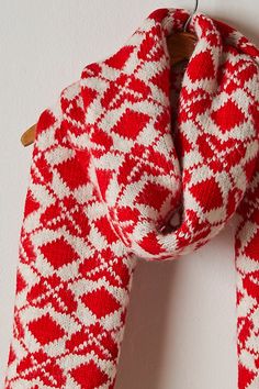 Add the coziest touch to your cold-weather accessories collection with this forever classic scarf featured in a soft knit fabrication and defined plaid print for a forever cool and colorful finish. | Matchback Scarf by Free People in Red Red Fits, Accessories Collection, Cold Weather Accessories, Plaid Print, Boho Clothing, Christmas Snowman, Soft Knits, Boho Outfits, Cold Weather