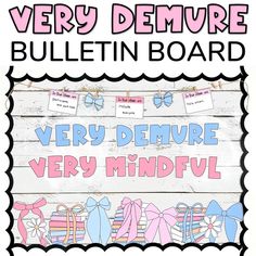 a sign that says very demure bulletin board